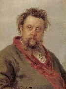 Ilia Efimovich Repin Mussorgsky portrait France oil painting artist